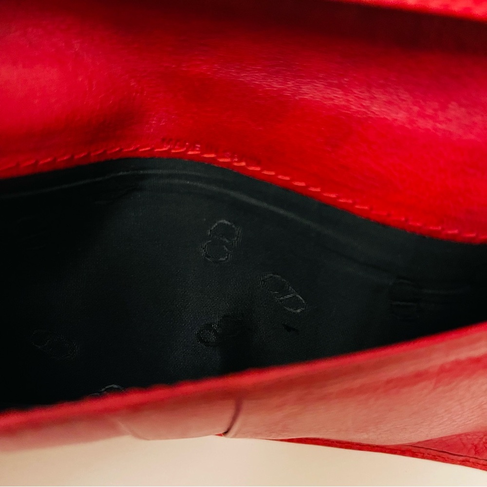 Vintage Christian Dior Red Pebbled Leather Continental Wallet - Picture 11 of 12